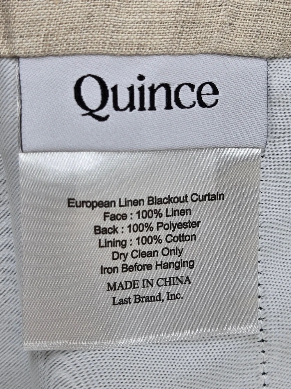 NWOT QUINCE Set Of 2 48x96 European Linen True Blackout Curtains Flax 0006
